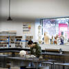 An image of a student working on a project