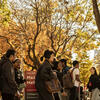 Students walking on Main Campus in between classe