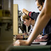 Civil Engineering students working in a lab