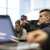 Fox students pay close attention during a lecture.